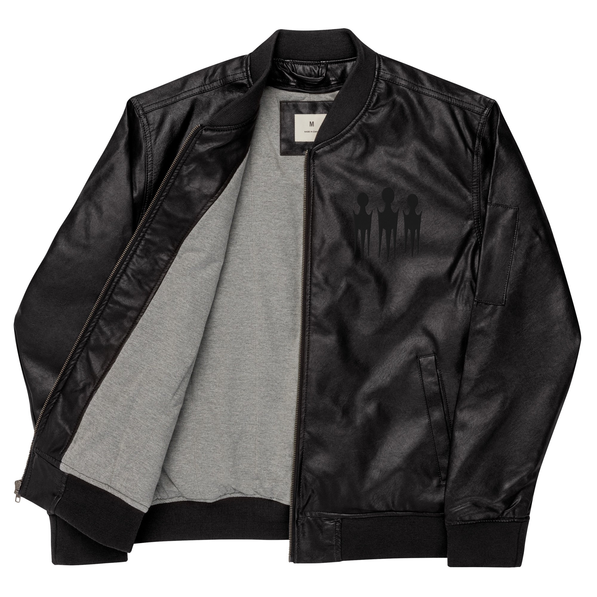ジャケット・アウター pokerfleak1piu1uguale3 RONE faux-leather-bomber-jacket-