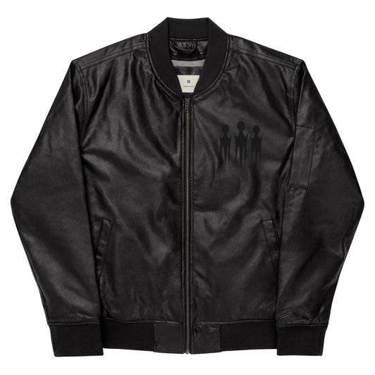 Triple Comb Black Leather Jacket